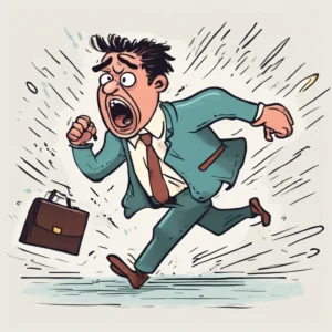 Stress wegen Verspätung, Mann der von Stressdiagnostik profitieren könnte